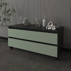 Armário De Banheiro 2 Gavetas Mármore Mármore Lunar/verde Mar