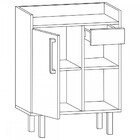 Armário De Banheiro 2 Portas 1 Gaveta Com Espelho Preto Cnj10
