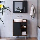 Armário De Banheiro 2 Portas 1 Gaveta Com Espelho Preto/madei