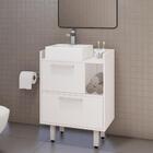 Armário De Banheiro 2 Portas 1 Nicho Branco Gab1007 - Estilar