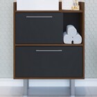 Armário De Banheiro 2 Portas 1 Nicho Preto/madeirado Gab1007