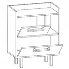 Armário De Banheiro 2 Portas 1 Nicho Preto/madeirado Gab1007