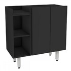 Armário De Banheiro 2 Portas 2 Prateleiras Preto Gab1015 - Es