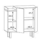 Armário De Banheiro 2 Portas 2 Prateleiras Preto Gab1015 - Es
