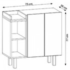Armário De Banheiro 2 Portas 2 Prateleiras Preto Gab1015 - Es