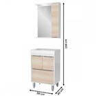 Armário De Banheiro 60 Cm 3 Portas 1 Gaveta Com Cuba Branco/l