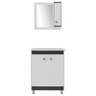 Armário De Banheiro 60 Cm 3 Portas Branco/preto - Ozini Móveis