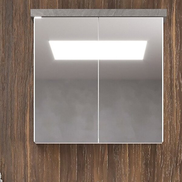 Armário De Banheiro 65cm 02 Portas Ref 502 Branco/basalto