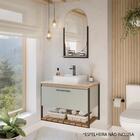 Armário De Banheiro 80 Cm Metalon Caribe Mgm Móveis Pistache