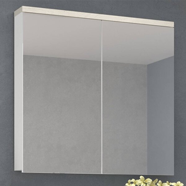 Armário De Banheiro 90cm 02 Portas Ref 910 Branco/arenito