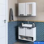 Armário De Banheiro Aéreo De Aço Com Espelho E 2 Portas Multi