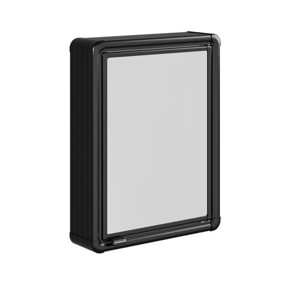 Armário De Banheiro Alumínio Sobrepor Lbp12s Preto Astra