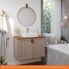 Armário De Banheiro Alure C/ Cuba Cappuccino/freijo Montado M