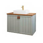 Armário De Banheiro Alure C/ Cuba Pistache/freijo Montado Mdf