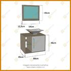 Armário De Banheiro Baden 1 Porta 3 Prateleiras Branco/carrar