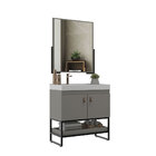 Armário De Banheiro Bahamas 80 Com Espelho Cimento - Belizze