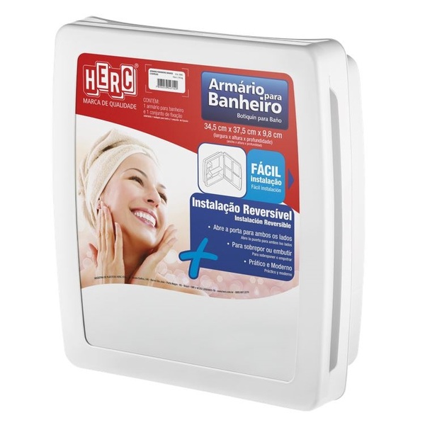 Armario De Banheiro Branco 2650 Herc - Unico