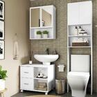 Armário De Banheiro C/ Espelho E 2 Portas, Balcão De Pia E Ar