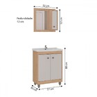 Armário De Banheiro Carvalho 3 Portas Com Espelho Nature - Oz