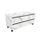 Armário De Banheiro Com Cuba 1 Porta 2 Gavetas Mármore Branco