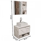 Armário De Banheiro Com Cuba 1 Porta Mármore Branco Bn3623 -