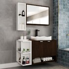 Armário De Banheiro Com Cuba Gravatá 4 Portas Nogal/branco -