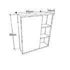 Armário De Banheiro Com Espelho 1 Porta 2 Preteleiras Eduarda