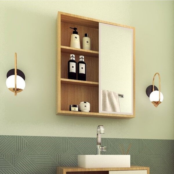 Armário De Banheiro Com Espelho 1 Porta De Correr 2 Preteleir