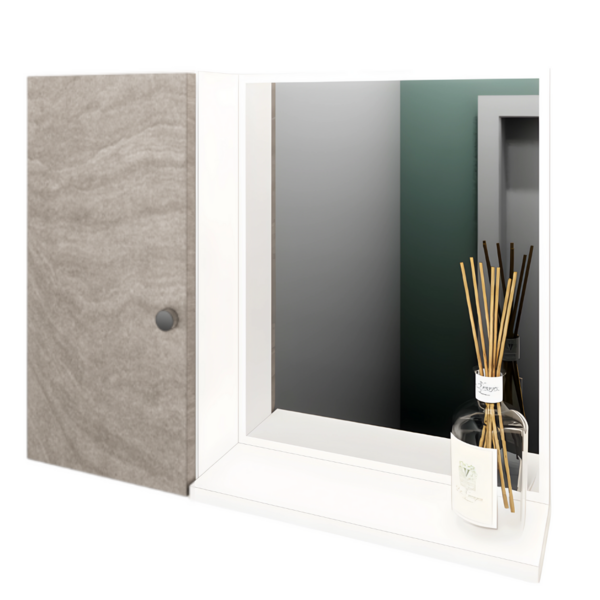 Armário De Banheiro Com Espelho e Cuba Completo 60cm - Brovál