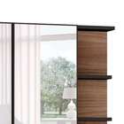 Armário De Banheiro Com Espelho Zaya 2 Pt Preto E Madeirado