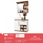 Armário De Banheiro Com Led Veneza 1 Porta 1 Gaveta Nogal/bra