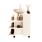 Armário De Banheiro Com Prateleiras E Porta Para Pia De Banhe