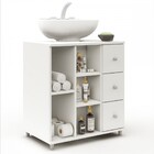 Armário De Banheiro Dover 1 Porta 3 Gavetas Branco Bp - Pnr M