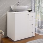 Armário De Banheiro Dover 1 Porta 3 Gavetas Branco Bp - Pnr M