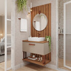 Armário De Banheiro Duna C/ Cuba Cappuccino/freijo Montado Md