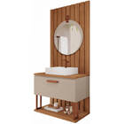 Armário De Banheiro Duna C/ Cuba Cappuccino/freijo Montado Md