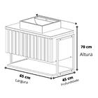 Armário De Banheiro Frise C/ Cuba Cimento Montado Mdf 60cm Mg