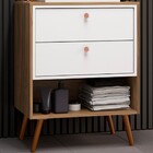 Armário De Banheiro Gael 2 Gavetas 1 Nicho Nogal/branco - Móv