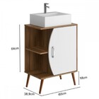 Armário De Banheiro Ghana 1 Porta Nogal/branco - Móveis Bosi