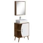 Armário De Banheiro Ghana 2 Portas Nogal/branco - Móveis Bosi