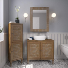 Armário de banheiro Inova 128,2x40x37cm Mogno Natural P&C Artemobili