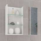 Armário De Banheiro Jasmin Com Espelho 1 Pt Branco 60 Cm