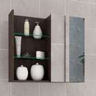 Armário De Banheiro Jasmin Com Espelho 1 Pt Café 60 Cm