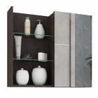 Armário De Banheiro Jasmin Com Espelho 1 Pt Café 60 Cm