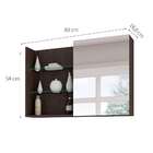 Armário De Banheiro Jasmin Com Espelho 1 Pt Café 80 Cm