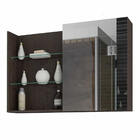 Armário De Banheiro Jasmin Com Espelho 1 Pt Café 80 Cm