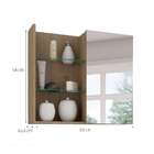 Armário De Banheiro Jasmin Com Espelho 1 Pt Carvalho 60 Cm