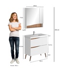 Armário De Banheiro Lille 2 Portas 2 Gavetas Branco/tauari -