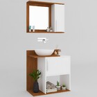 Armário De Banheiro Madrid 2 Portas 2 Prateleira Castanho/bra