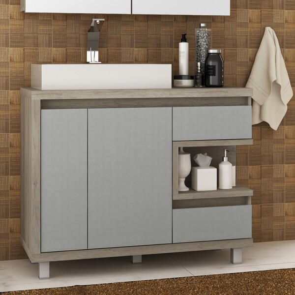 Armário De Banheiro Malbec 1 Porta 3 Gavetas Mdp Barrique/arg